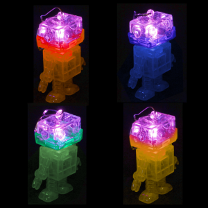 2" Light-Up Flashing Android Robot Keychains