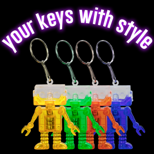 2" Light-Up Flashing Android Robot Keychains