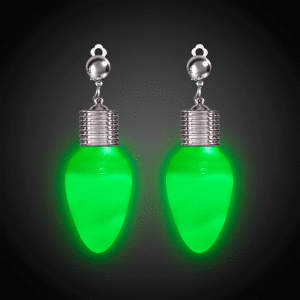 LED Green Bulb Clip-On Earrings (Per pair)