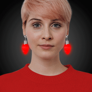 LED Red Bulb Clip-On Earrings (Per pair)