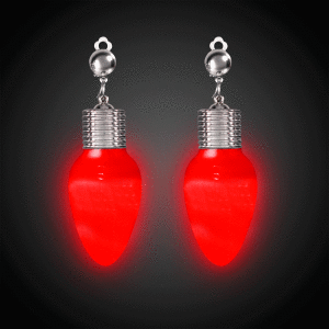 LED Red Bulb Clip-On Earrings (Per pair)