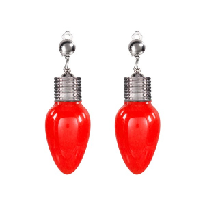 LED Red Bulb Clip-On Earrings (Per pair)