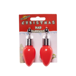 LED Red Bulb Clip-On Earrings (Per pair)