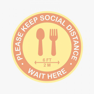 Please Keep Social Distance Kitchen Floor Decal