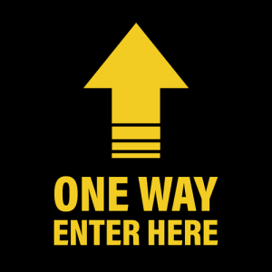 One Way Enter Here Floor Decal