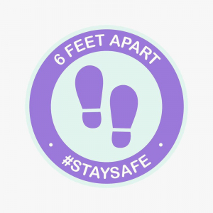 Stay Safe 6 Feet Apart Floor Decal