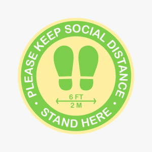 Please Keep Social Distance Feet Floor Decal