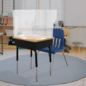 16"L x 22"W x 22"H School Countertop Desk Shield