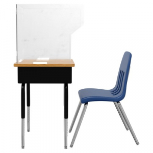 16"L x 22"W x 22"H School Countertop Desk Shield