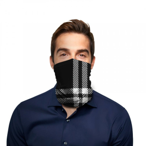 Black Plaid Polyester Gaiter