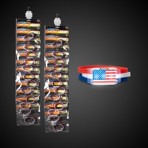 Led Patriotic Silicon Bracelet - 24 per Pack