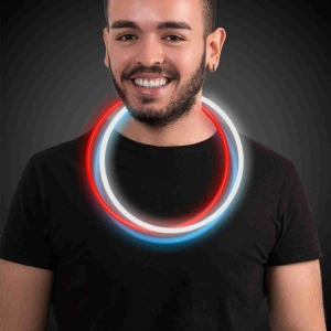 Assorted Red, White & Blue 22" Glow Necklaces