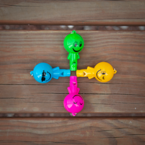 2" Light-Up Smiley Whistle Keychains