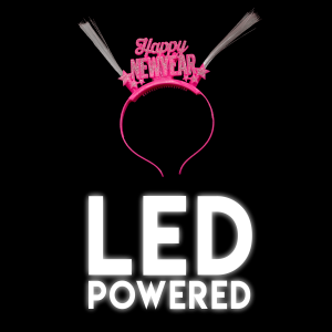 Light-Up Happy New Year Headband- Pink