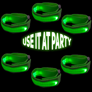 9.5" LED Fabric Bracelet- Green