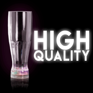 LED Flashing Pilsner Glass with Freezable Base - 12oz