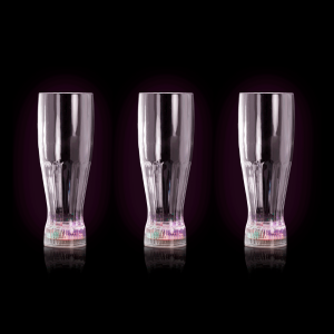 LED Flashing Pilsner Glass with Freezable Base - 12oz
