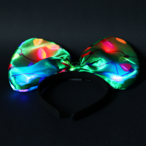 10" Christmas Light Bulbs Light Up Bow Band 