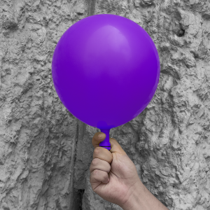 LED Light Up 14 Inch Blinky Balloons - White Purple