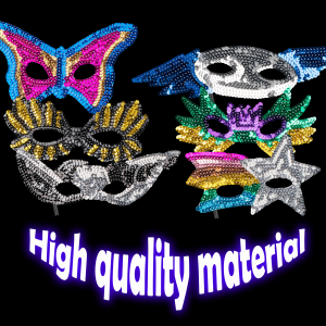8" Sequin Masks with Stick