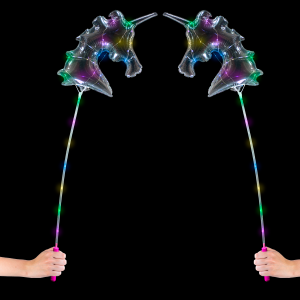 18" Light-Up Bubble Balloon Unicorn Wands