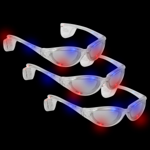 LED Flashing Eyeglasses - Clear