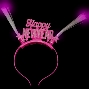 Light-Up Happy New Year Headband- Pink