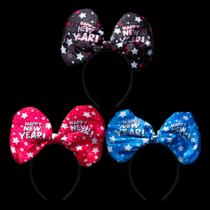 10" New Years Light-Up Bow Headbands