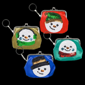 Snowman Purse Keychain 4.75"X4" (Assorted)