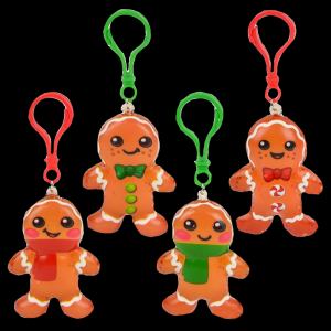 2.75" Squish Gingerbread Cookie Clip On- Assorted
