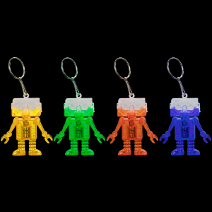 2" Light-Up Flashing Android Robot Keychains