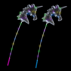 18" Light-Up Bubble Balloon Unicorn Wands