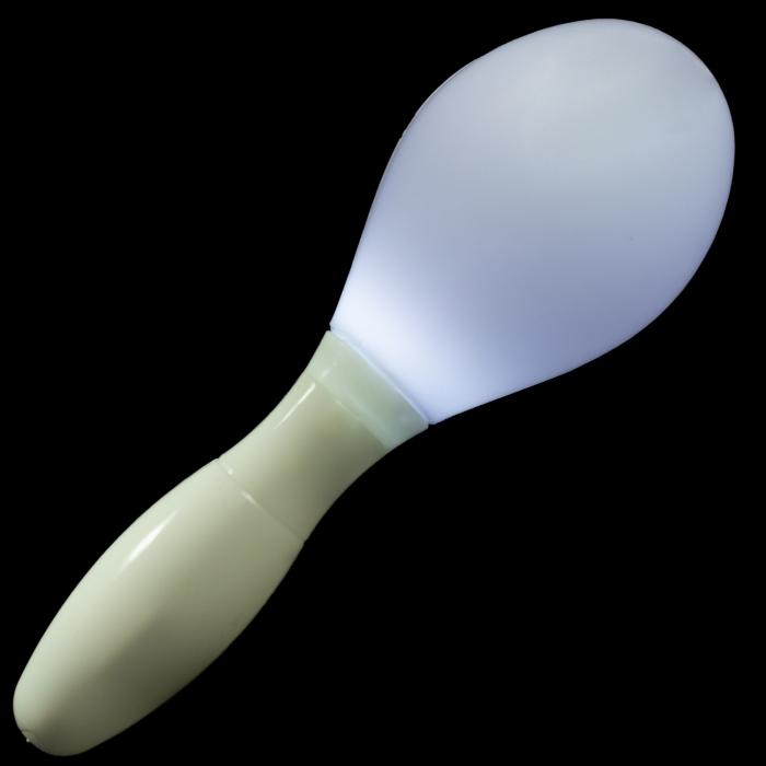 LED Light Up Maraca Supreme - White 7 Inch