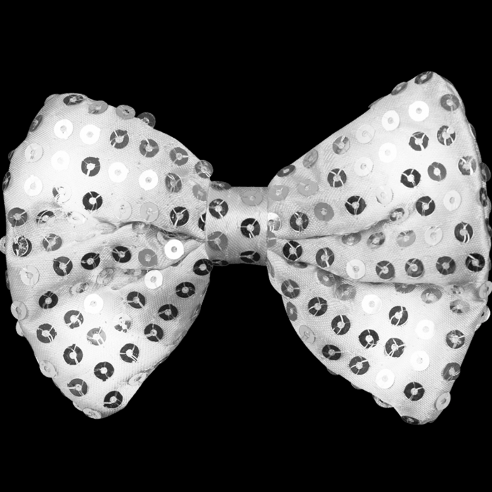 Light-Up Silver Sequin Bow Tie