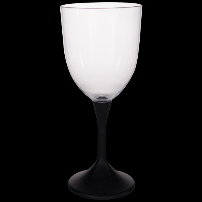 LED Light Up Wine Glass Black Stem - 10 oz.