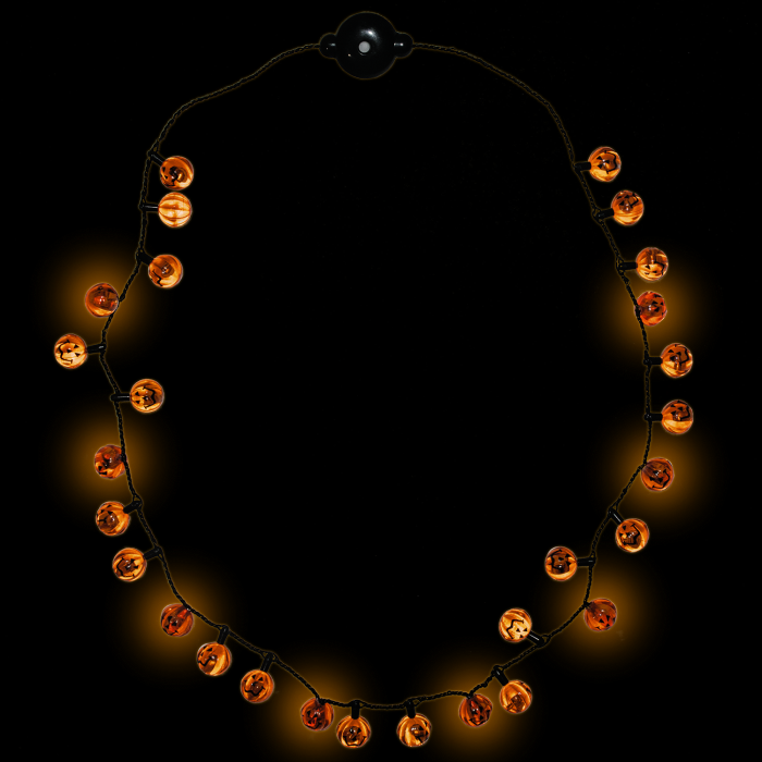 LED Light-Up Pumpkins Necklace- 34 Inch