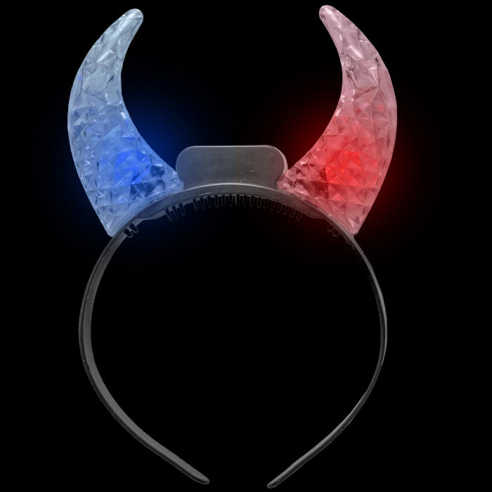 LED Light Up Clear Crystal Devil Horns - Multicolor