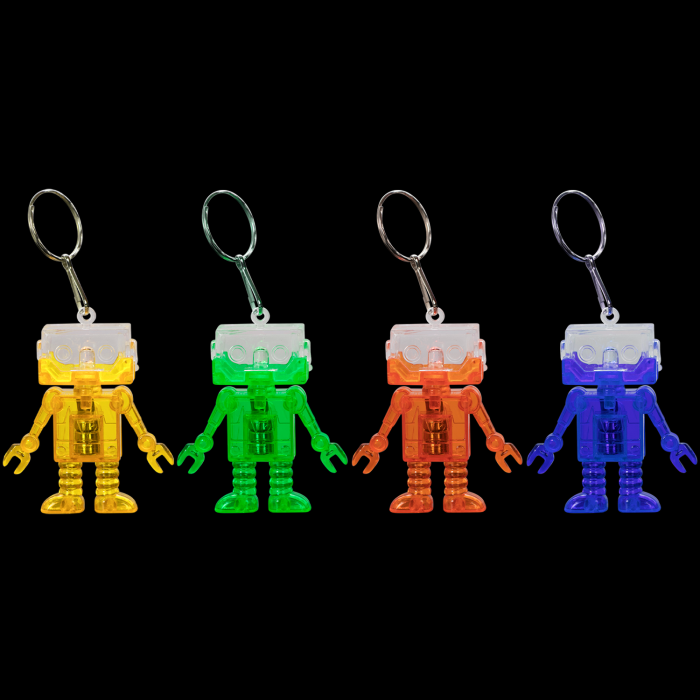 2" Light-Up Flashing Android Robot Keychains