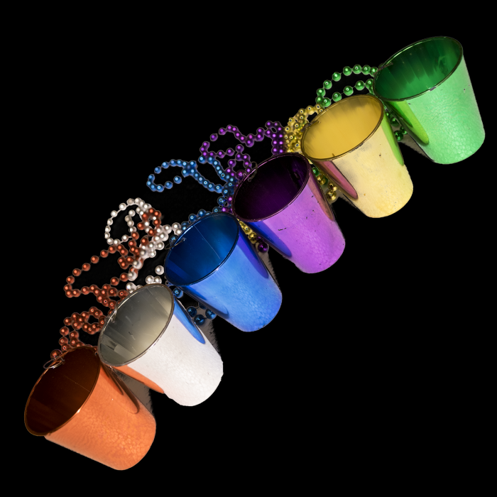 33" Shot Glass Mardi Gras Beads