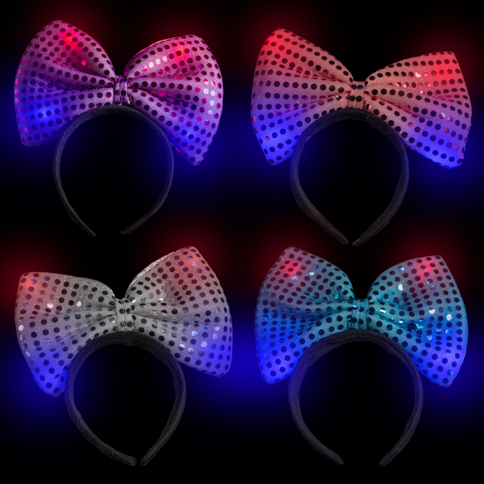 LED Flashing Bow Headbands