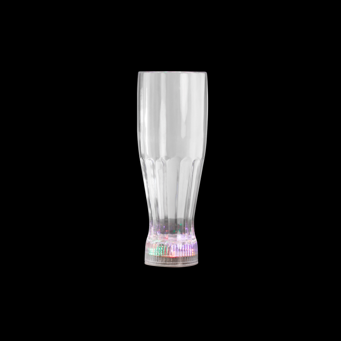LED Flashing Pilsner Glass with Freezable Base - 12oz