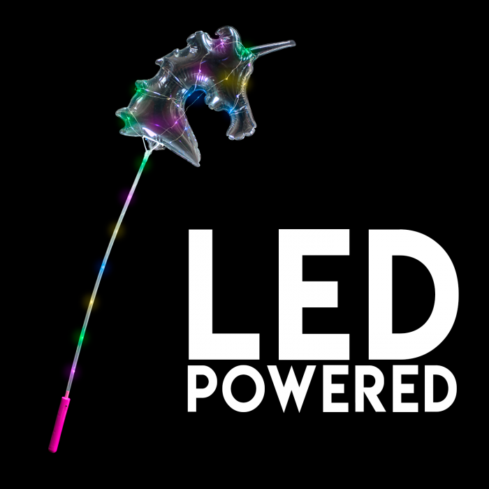 18" Light-Up Bubble Balloon Unicorn Wands