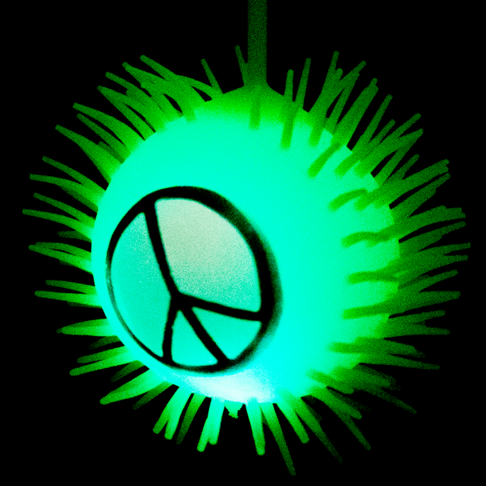 LED Peace Sign Puffer YoYo Ball- Green