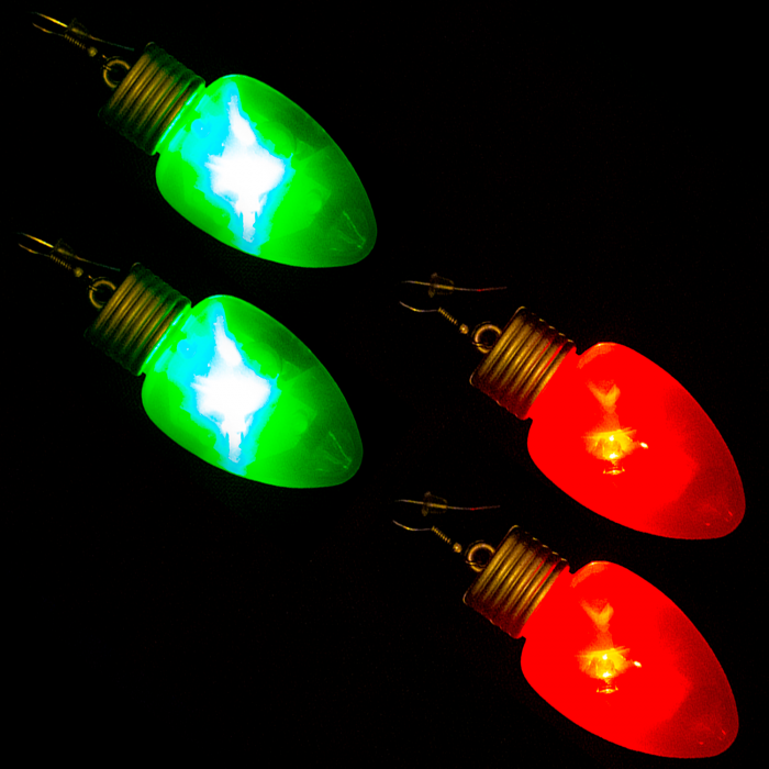 2" Flashing Bulb Shape Earrings