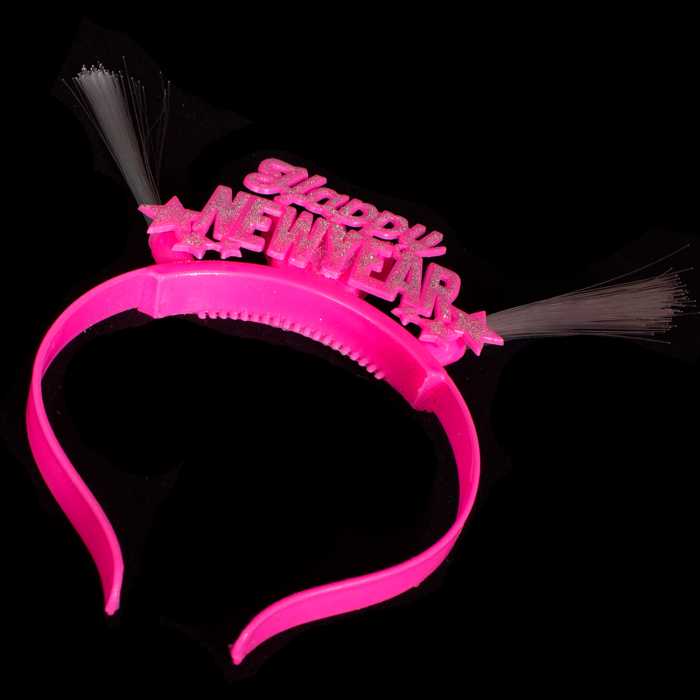 Light-Up Happy New Year Headband- Pink