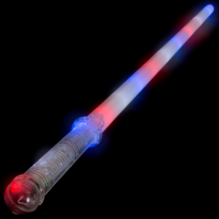 LED Light-Up Red White and Blue Saber Sword