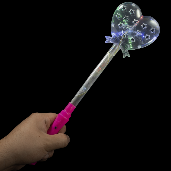 Light-Up Glitter Heart Wand