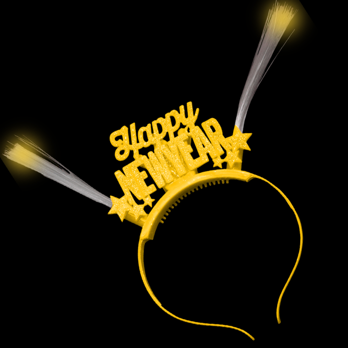 Light-Up Happy New Year Headband- Yellow