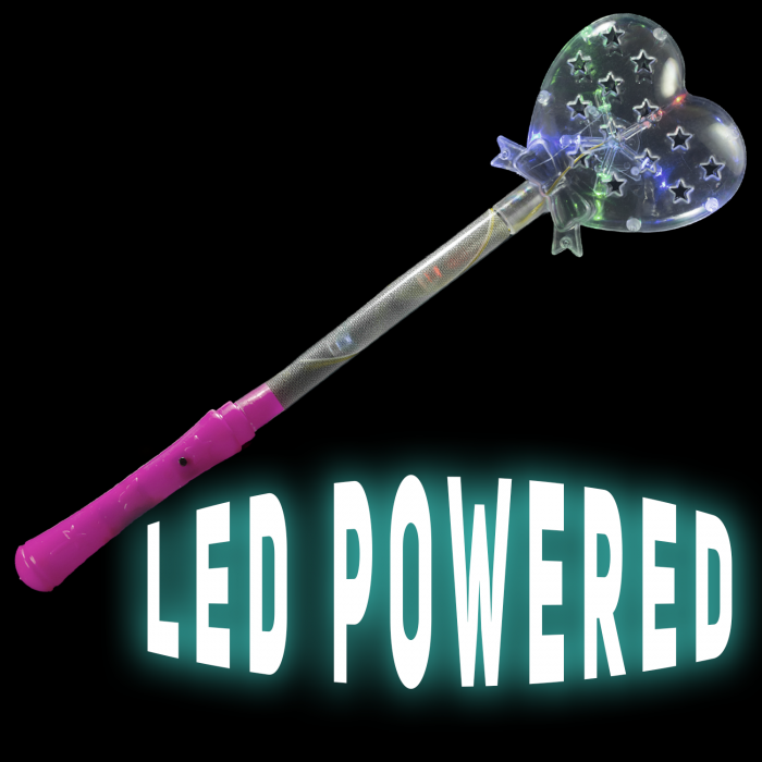 Light-Up Glitter Heart Wand