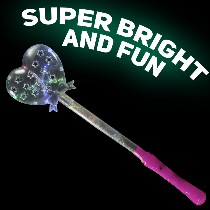 Light-Up Glitter Heart Wand